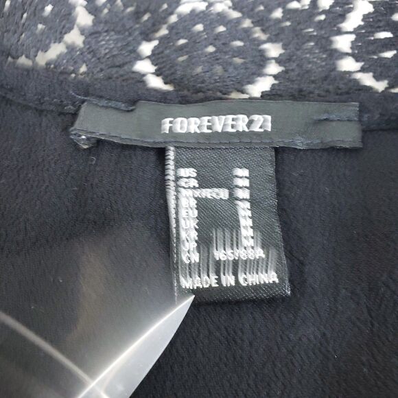 Boho Floral Embroidery Duster Kimono Womens M Black Buttoned Waist Peasant Lace - Picture 7 of 10